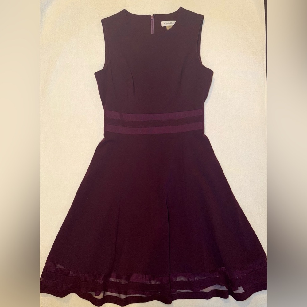 Calvin Klein Purple A Line Dress - Picture 2 of 4